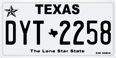 TX license plate DYT2258