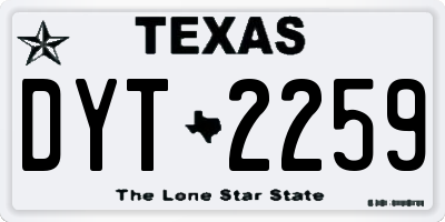TX license plate DYT2259