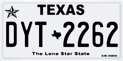 TX license plate DYT2262