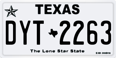TX license plate DYT2263