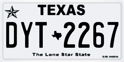 TX license plate DYT2267