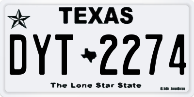 TX license plate DYT2274