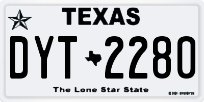TX license plate DYT2280