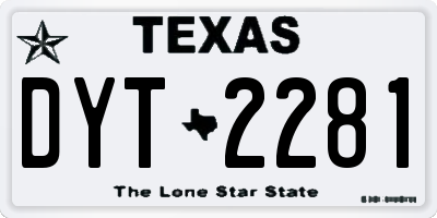 TX license plate DYT2281