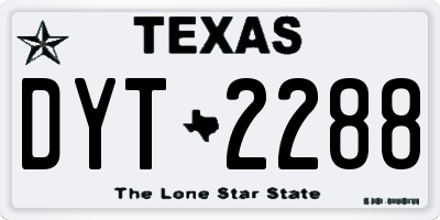 TX license plate DYT2288