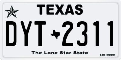 TX license plate DYT2311