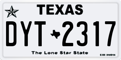 TX license plate DYT2317