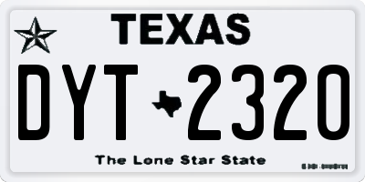 TX license plate DYT2320