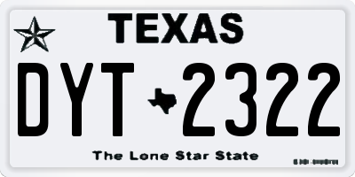 TX license plate DYT2322