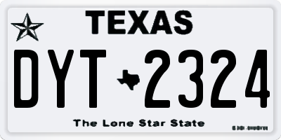 TX license plate DYT2324