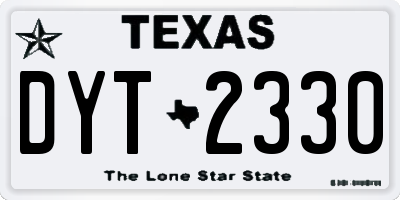 TX license plate DYT2330