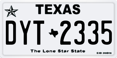 TX license plate DYT2335