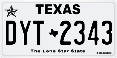 TX license plate DYT2343