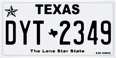 TX license plate DYT2349