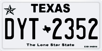 TX license plate DYT2352