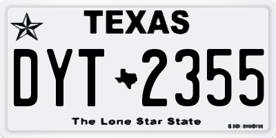 TX license plate DYT2355