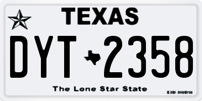 TX license plate DYT2358