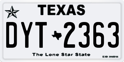 TX license plate DYT2363