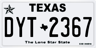 TX license plate DYT2367