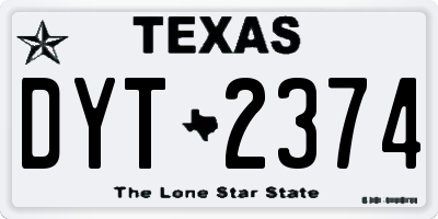 TX license plate DYT2374