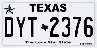 TX license plate DYT2376