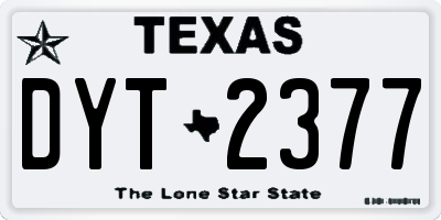 TX license plate DYT2377