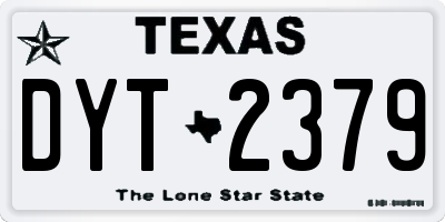 TX license plate DYT2379