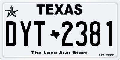 TX license plate DYT2381