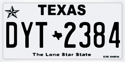 TX license plate DYT2384