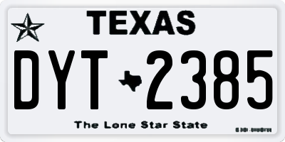 TX license plate DYT2385