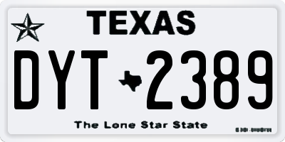 TX license plate DYT2389