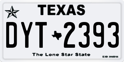 TX license plate DYT2393