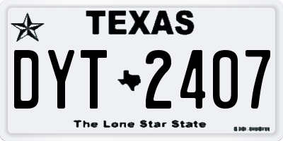 TX license plate DYT2407