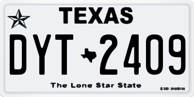 TX license plate DYT2409