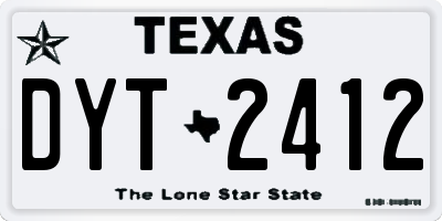 TX license plate DYT2412