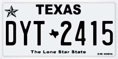 TX license plate DYT2415