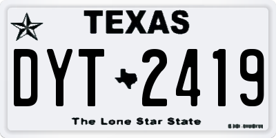 TX license plate DYT2419