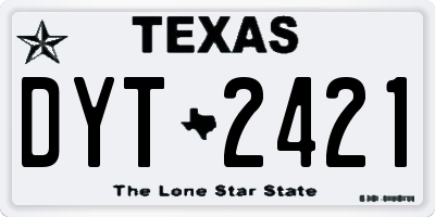 TX license plate DYT2421