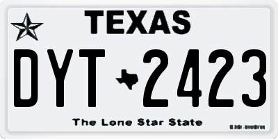 TX license plate DYT2423