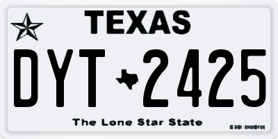TX license plate DYT2425