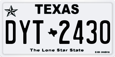 TX license plate DYT2430