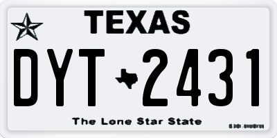 TX license plate DYT2431