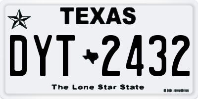 TX license plate DYT2432