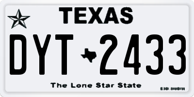 TX license plate DYT2433