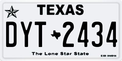 TX license plate DYT2434