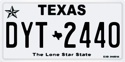 TX license plate DYT2440