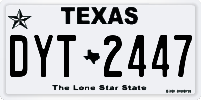 TX license plate DYT2447