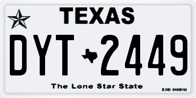 TX license plate DYT2449