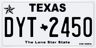 TX license plate DYT2450
