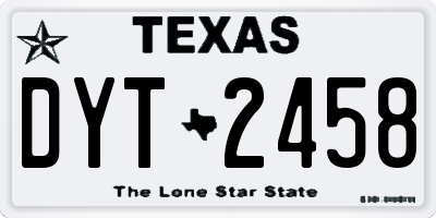 TX license plate DYT2458